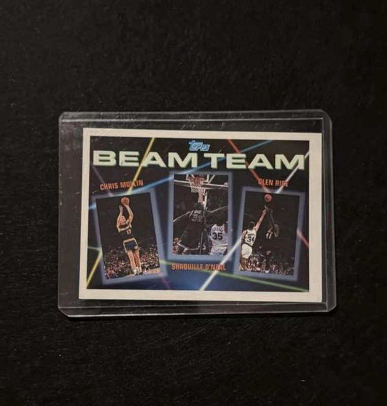 1992-93 Topps - Beam Team Shaquille O'Neal, Chris Mullin, Glen Rice #7 (RC)