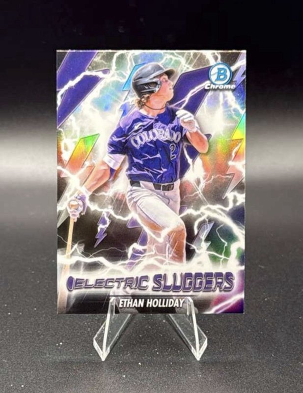 2026 Bowman Chrome Electric Sluggers Silver Refractor Ethan Holliday