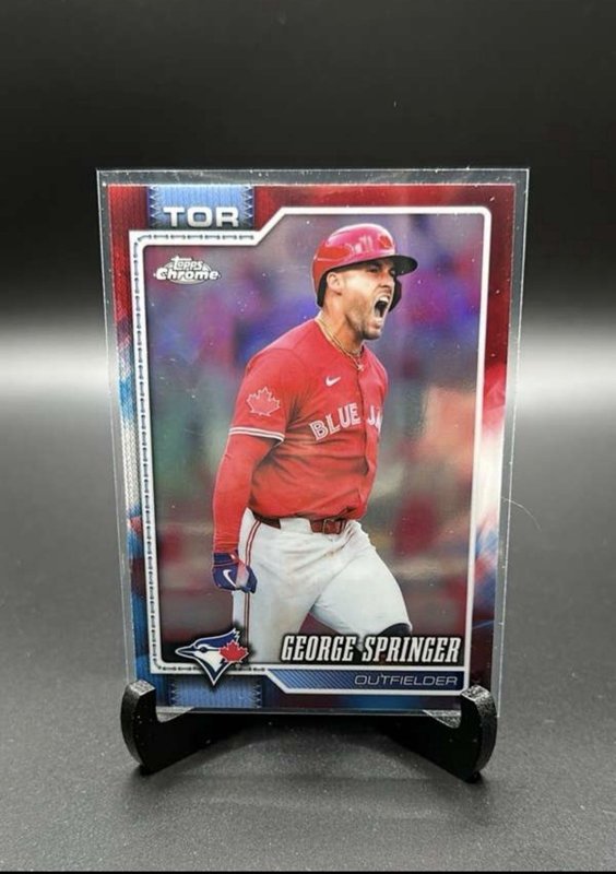 2026 Topps Chrome George Springer Red White Blue Refractor #253 Blue Jays
