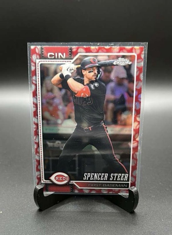 2026 Topps Chrome Spencer Steer Cincinnati Reds Baseball Border Refractor