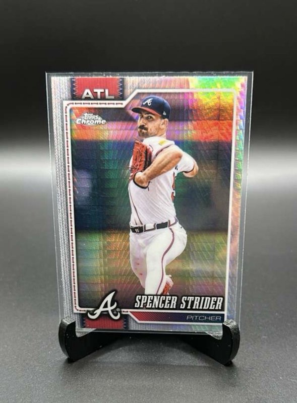 2026 Topps Baseball Chrome Spencer Strider Prism Refractor #110 Atlanta Braves