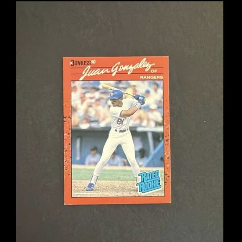 1990 Donruss - Rated Rookie Juan González #33 Reversed Negative (RC)