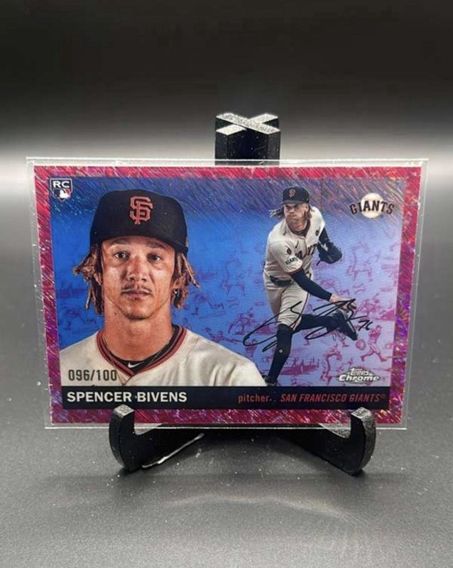 2025 Topps Chrome Platinum #301 Spencer Bivens Platinum Toile Cream/Fuchsia /100