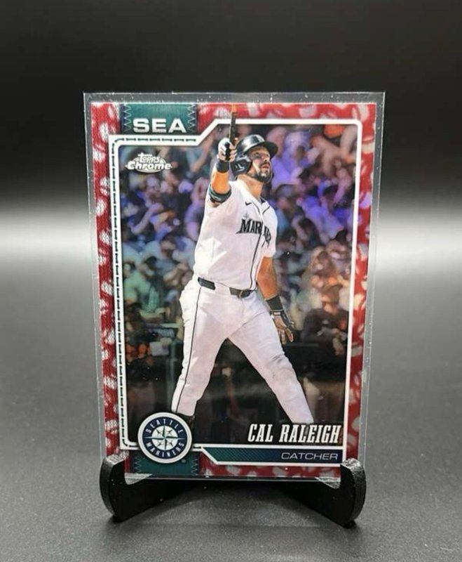 Cal Raleigh 2026 Topps Chrome Baseball Seams #9 Seattle Mariners Baseball