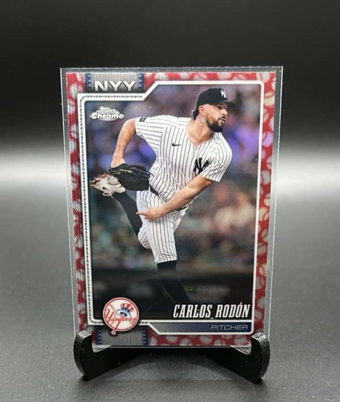 2026 Topps Chrome Baseball - Carlos Rodon #43 Baseball Seams Refractor