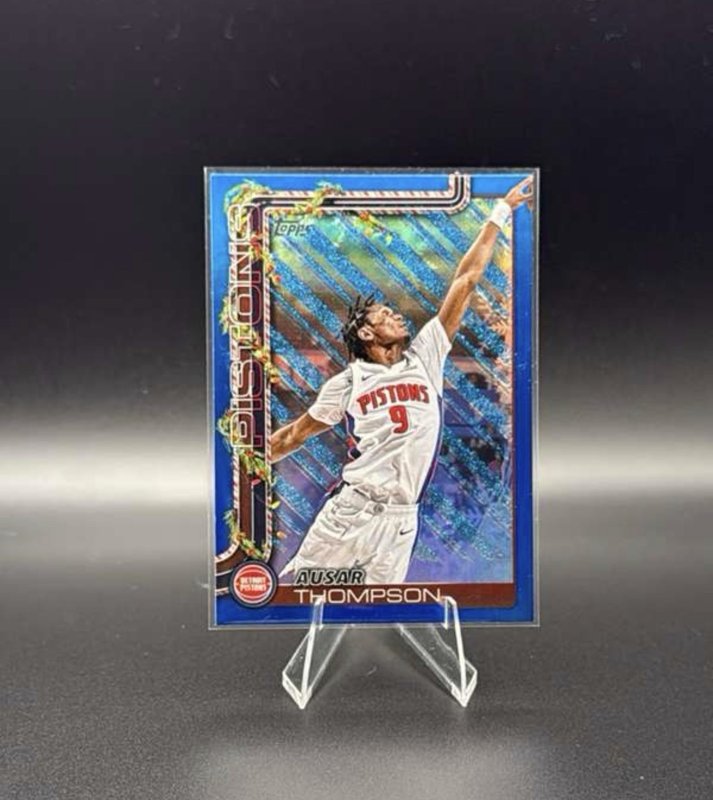 2025-26 Topps Holiday Basketball Blue Glitter Ausar Thompson H36