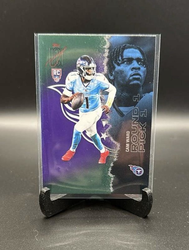 2025 Topps Signature Class Football Cam Ward #101 Green & Purple (RC) Titans