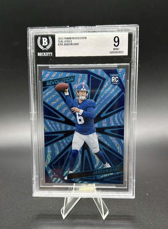2025 Panini Revolution - Rookies Jaxson Dart #219 Teal Levels /499 (RC) - BGS 9