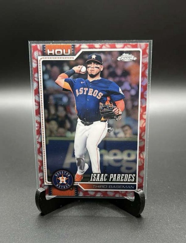 2026 Topps Chrome Isaac Paredes Baseball Seams Refractor #32 Houston Astros