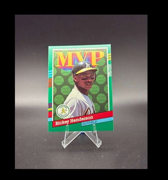 1991 Donruss - Rickey Henderson #387 3 Light Blue Stripes on Left