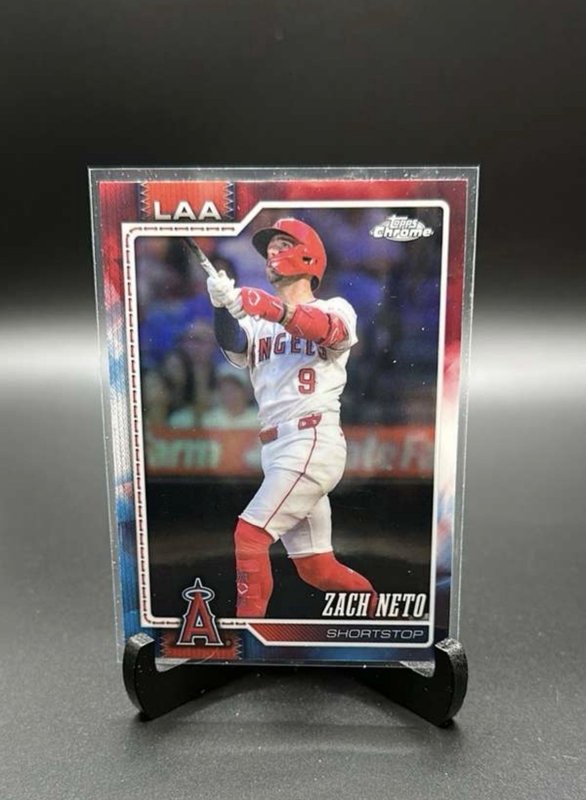 2026 Topps Chrome Zach Neto Red White Blue Refractor #77