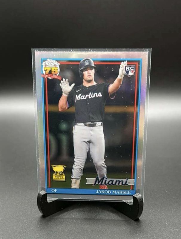 2026 Topps Chrome Jakob Marsee RC #91CB-28 1991 Topps Variation Insert Marlins