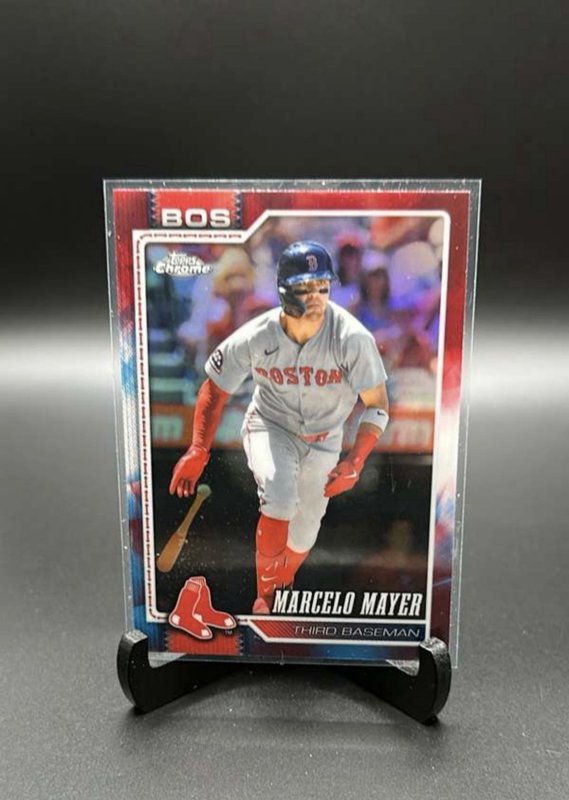 Topps Chrome 2026 Marcelo Mayer Boston Red Sox #88 Red White & Blue Refractor
