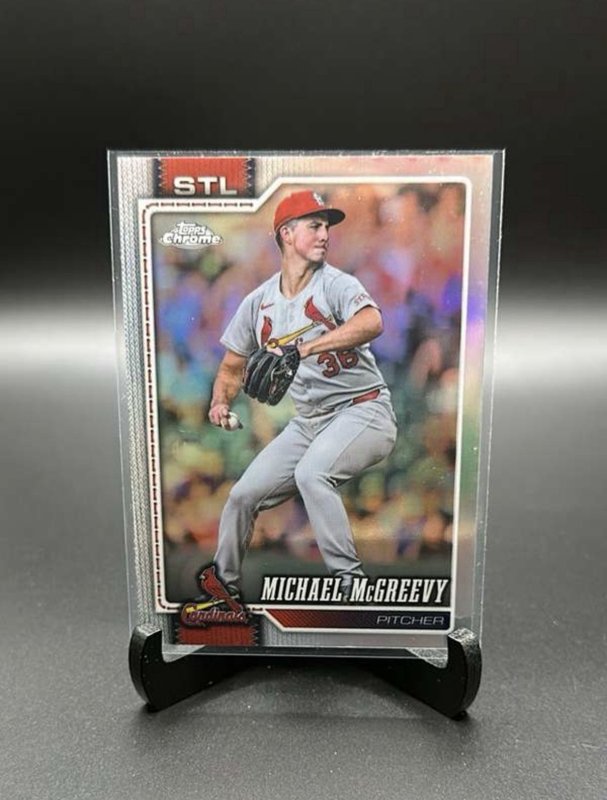 Michael McGreevy 2026 Topps Chrome Base Refractor #90 Cardinals