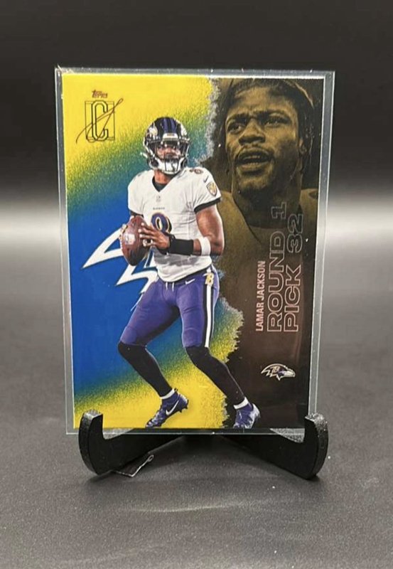 #5 Lamar Jackson 2025 Topps Signature Class - Blue & Yellow