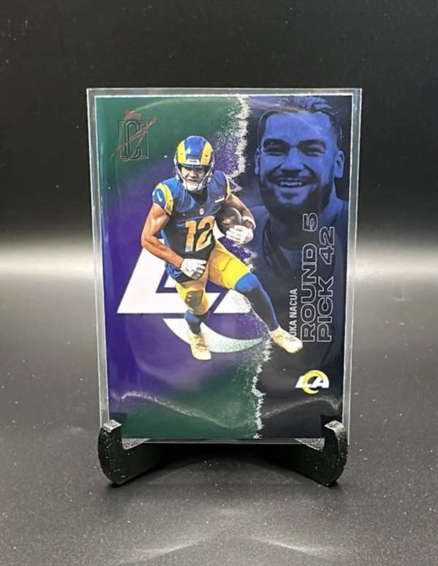 2025 Topps Signature Class Green & Purple Puka Nacua #33 Los Angeles Rams