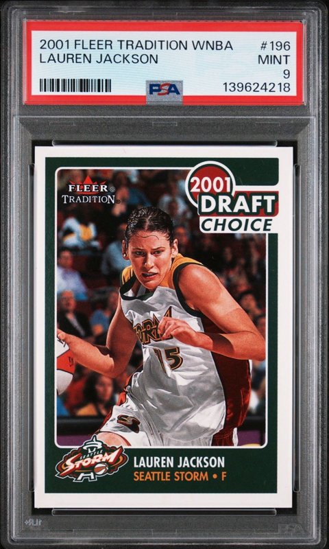 2001 Fleer Tradition WNBA - 2001 Draft Choice Lauren Jackson #196 (RC) - PSA 9