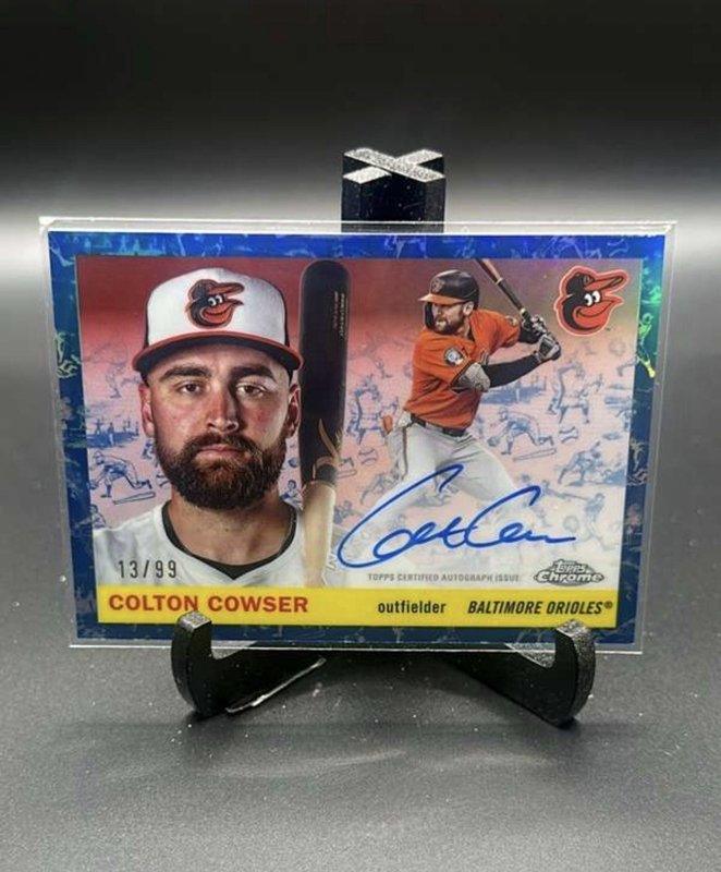 2025 Topps Chrome Platinum Ann Colton Cowser Cream Toile Blue Refractor Auto /99