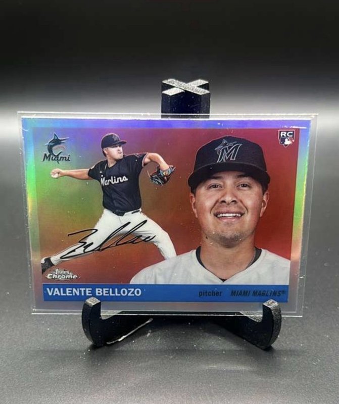 2025 Topps Chrome Platinum Valente Bellozo Refractor RC #308 Marlins
