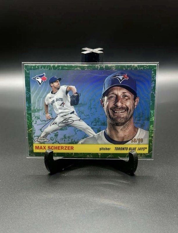 2025 Topps Chrome Platinum Max Scherzer Green Toile Refractor /99