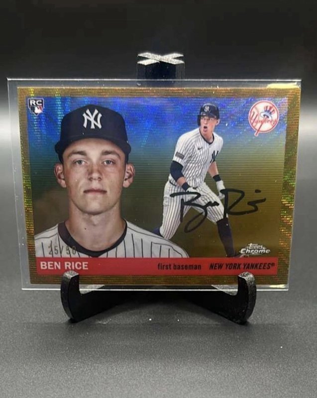 2025 Topps Chrome Platinum Ben Rice RC GOLD WAVE REFRACTOR /50 YANKEES