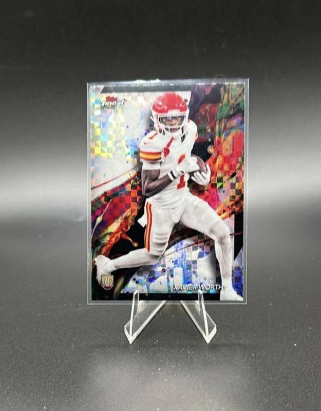2024 Topps Finest - Common Xavier Worthy #91 Checkerboard Refractor (RC)