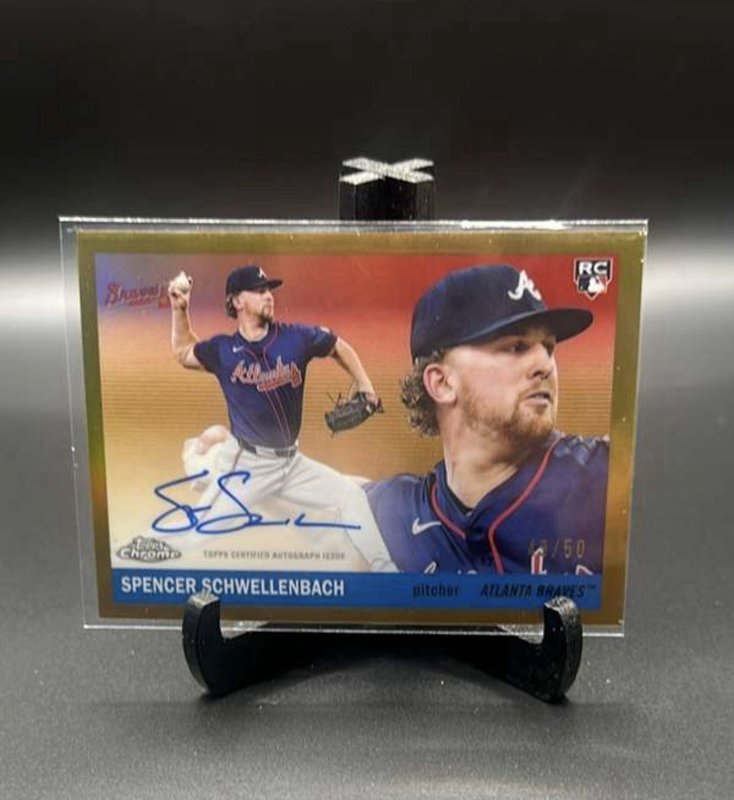 2025 Topps Chrome Platinum Spencer Schwellenbach RC Auto /50 #CPA-SSC Braves
