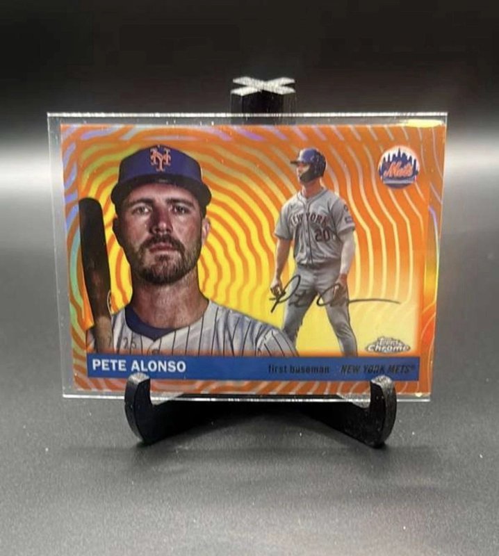 2025 Topps Chrome Platinum Pete Alonso Orange Vibrations /25 Mets