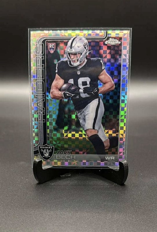 2025 Topps Chrome Football #388 Jack Bech RC X-Fractor LAS VEGAS RAIDERS 🔥 T