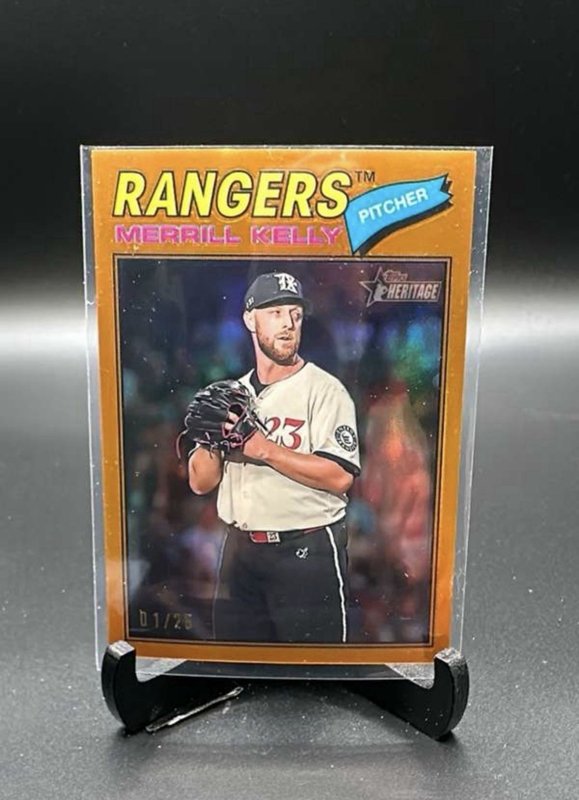 RANGERS MERRILL KELLY 2026 Topps Heritage Chrome Orange Refractor⚾️ 01/25