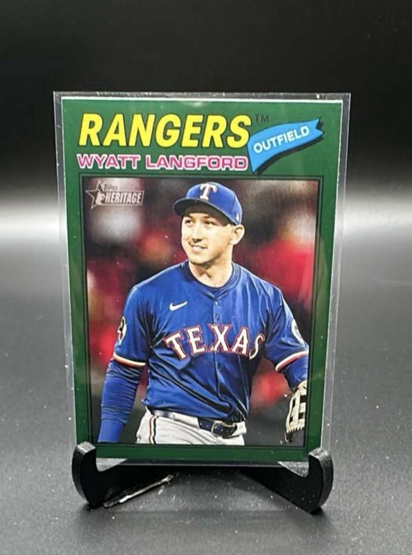 Wyatt Langford 2026 Topps Heritage #340 Dark Green