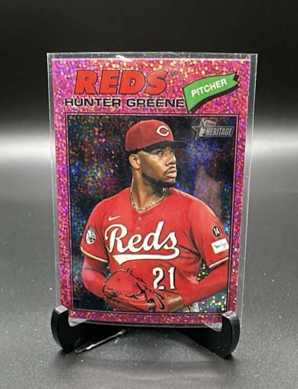 2026 Topps Heritage HUNTER GREENE #53 Chrome PINK SPARKLE Reds