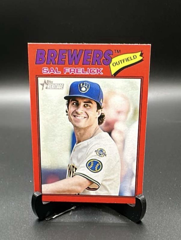 2026 Topps Heritage - Red Base Parallel - Sal Frelick #195 Brewers