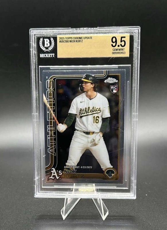 2025 Topps Chrome Update - Nick Kurtz, Rookie Debut #180, BGS 9.5 Athletics