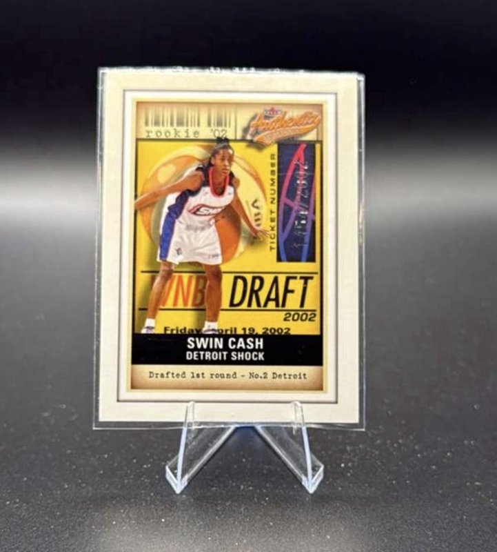 2002 Fleer WNBA Authentix ROOKIE Swin Cash #/2002 RC - DETROIT SHOCK - UCONN