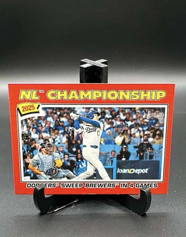 2026 Topps Heritage NL Championship Dodgers Sweep Brewers #277 Red Border