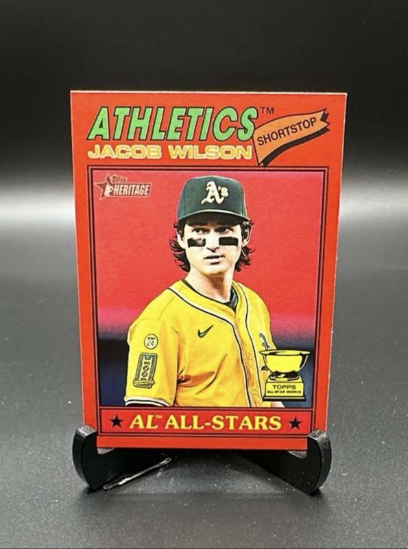 2026 Topps Heritage - Red Base Parallel - Jacob Wilson #17 Athletics
