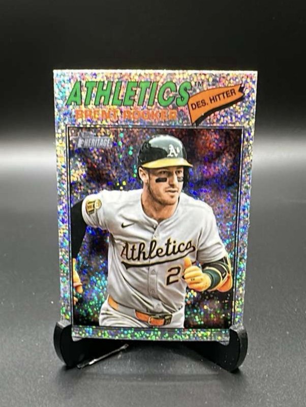 2026 Topps Heritage Brent Rooker #103 Chrome Silver Sparkle Refractors