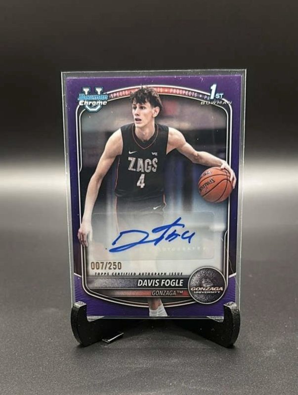 2025-26 Bowman #CPA-DF Davis Fogle Chrome Prospect Autographs Silver Mojo