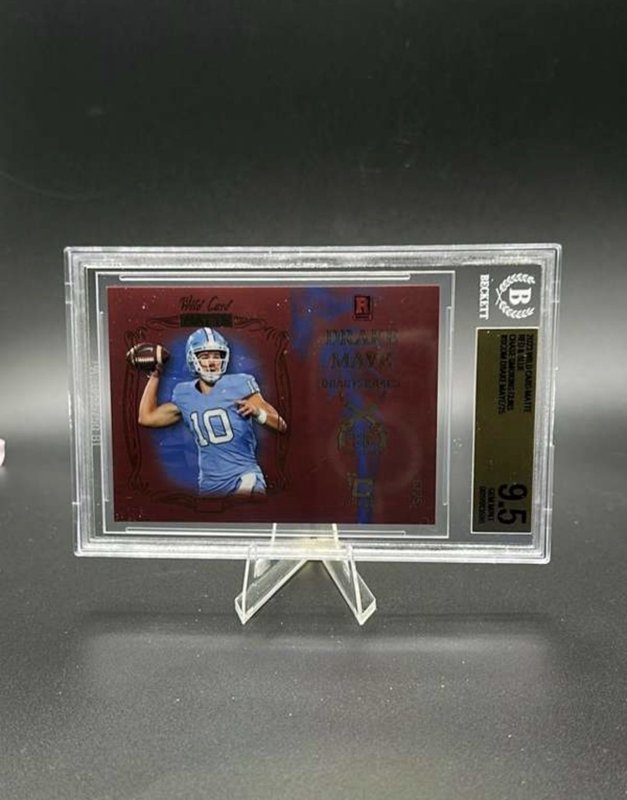 2023 Wild Card MATTE - Smoking Guns Drake Maye Red And Blue /25 BGS 9.5