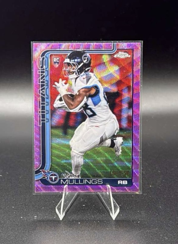 2025 Topps Chrome Kalel Mullings Rookie RC Pink Wave Refractor #/250 Titans
