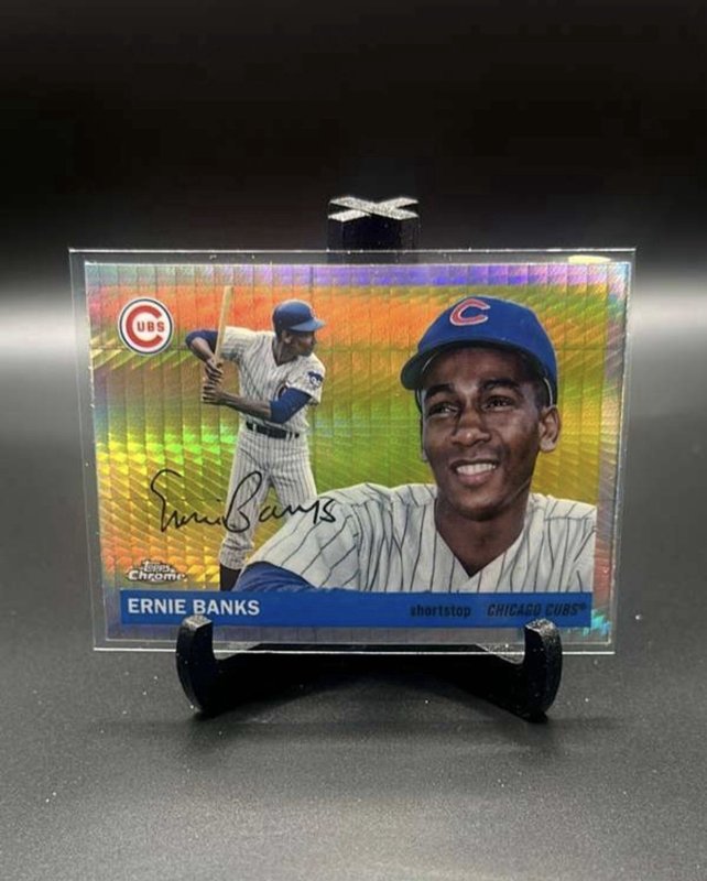 2025 Topps Chrome Platinum Anniversary Ernie Banks Prizm Refractor