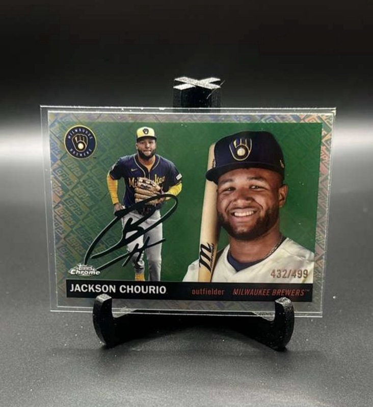 2025 Topps Chrome Platinum Jackson Chourio Topps Refractor /499 #16 Brewers