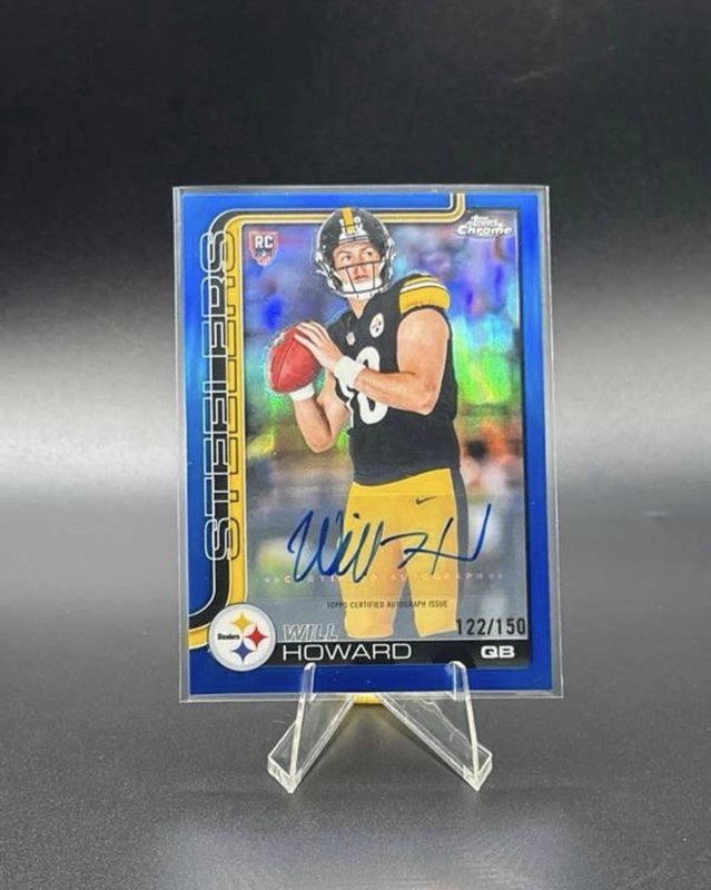 2025 TOPPS CHROME ROOKIE AUTOGRAPH VARIATION RA-WH WILL HOWARD BLUE /150