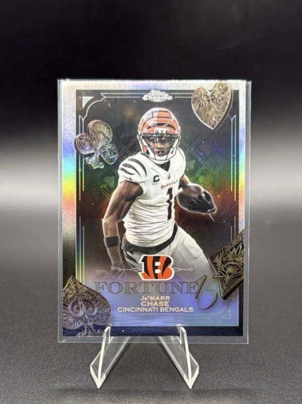 2025 Topps Chrome Football Jamarr Chase Fortune 15 Refractor Bengals