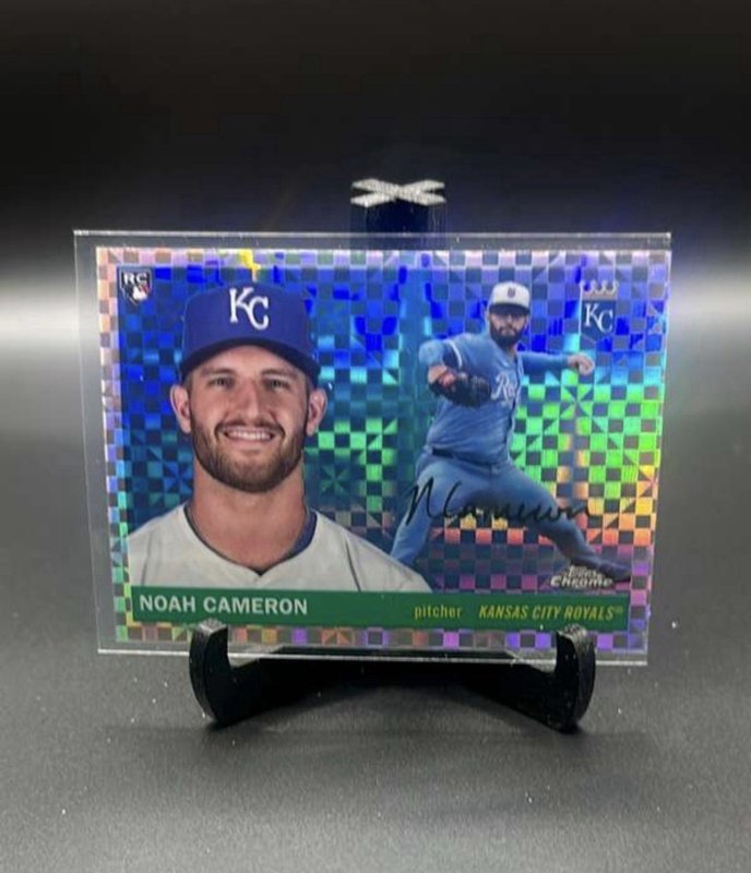 2025 Topps Chrome Platinum Noah Cameron Rookie X-Fractor No. 218