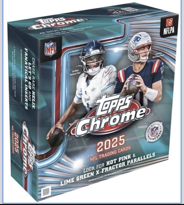 2025 Topps NFL Chrome Football Trading Card Mega Box