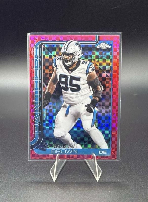 2025 Topps Chrome - Derrick Brown #47 Hot Pink X-Fractor
