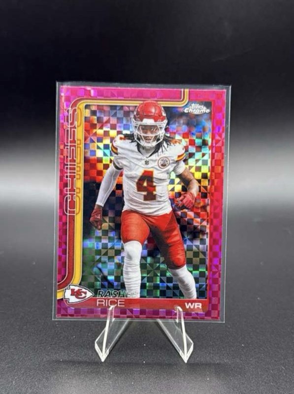2025 Topps Chrome - Rashee Rice #147 Hot Pink X-Fractor