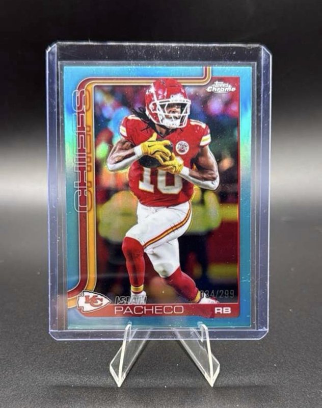 2025 Topps Chrome - Isiah Pacheco #149 Teal Refractor /299